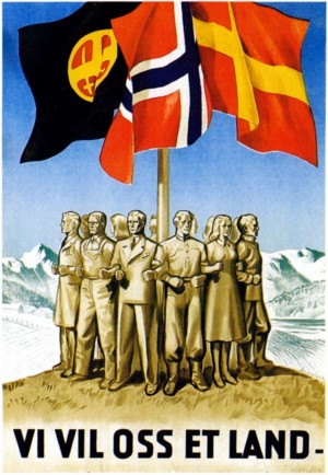 Propaganda Poster der Norwegischen Partei Nasjonal Samling